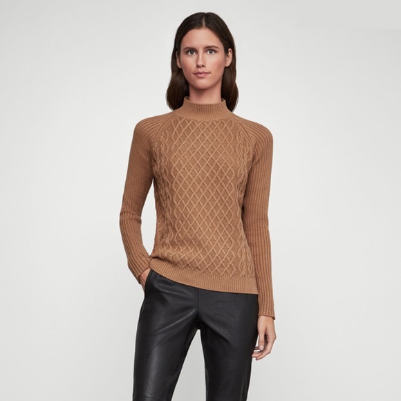 BCBG Cotton Rib Knit Mock Neck Pullover - Picture 2 of 8